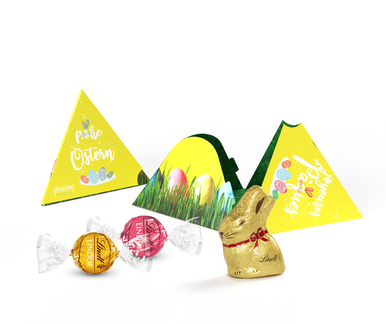 Lindt Osternest in Pyramidenbox, ca. 120 x 120 x 120 mm, 35 g,  -