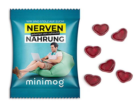 Fruchtgummi Standardformen 10 g Herz Standard-Folie transparent