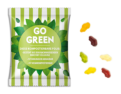 Fruchtgummi Standardformen 10 g Auto transparente kompostierbare Folie