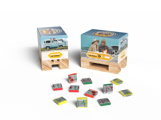 Fruchtkaramellen in Geschenk Mini-Palette klein 32 g