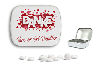 Mini Nostalgiedose 20 g zuckerhaltige Pfefferminztabletten weiß