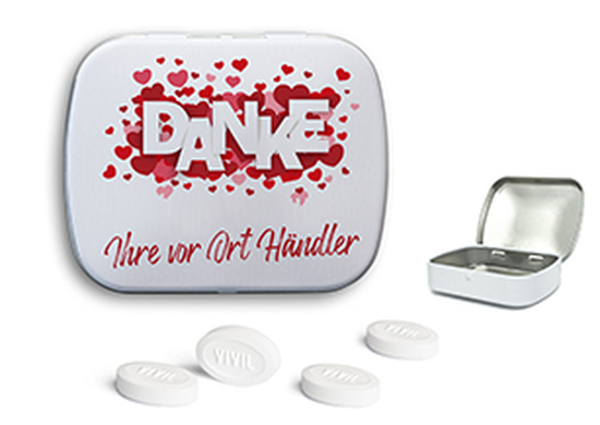 Mini Nostalgiedose 18 g Vivil Friendship weiß-matt