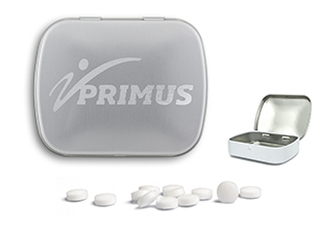 Mini Nostalgiedose 20 g zuckerhaltige Pfefferminztabletten silber-matt