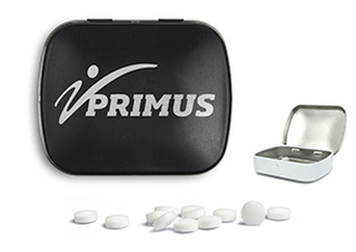 Mini Nostalgiedose 20 g zuckerhaltige Pfefferminztabletten schwarz-matt