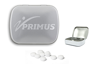 Mini Nostalgiedose 20 g Traubenzuckertabletten silber-matt