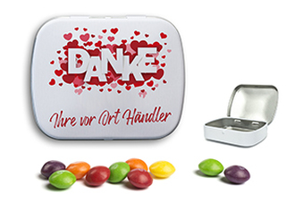 Mini Nostalgiedose 20 g Skittles weiß-matt