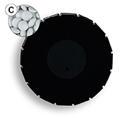 Super Mini Clic Clac Box 12 g Pfefferminztabletten hellblau schwarz