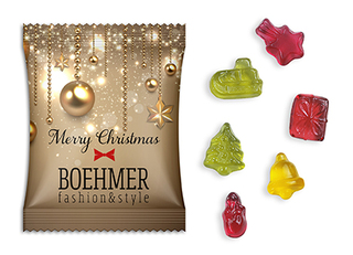 Fruchtgummi Weihnachtsedition 10 g  Standard-Folie weiß