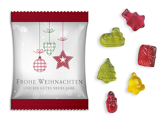 Fruchtgummi Weihnachtsedition 10 g  Frohe Weihnachten und ein gutes neues Jahr