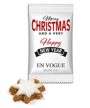 Mini Zimtstern im Werbetütchen 6 g  Standard-Folie transparent