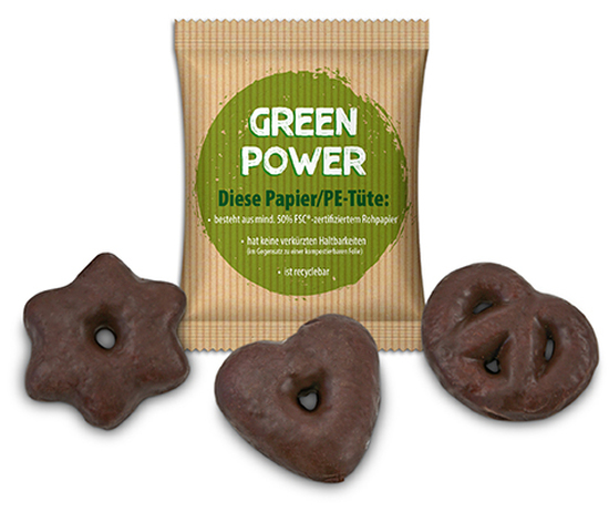 Mini Dreierlei im Werbetütchen 12 g  Papier/PE-Verbundfolie weiß