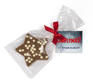 Schoko Weihnachtsstern 35 g Vollmilchschokolade Rote Schleife