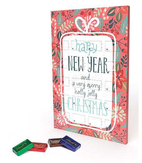 Lindt Naps Adventskalender DINA4 120 g  Hochformat