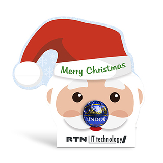 Lindt Lindor Kugel in Werbekartonage "Santa Claus" 12,5 g Schokolade feinherb (Blau)