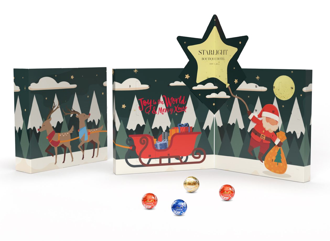 Lindt Adventskalender "Buch" Pop-Up Eco 115 g  Individuell