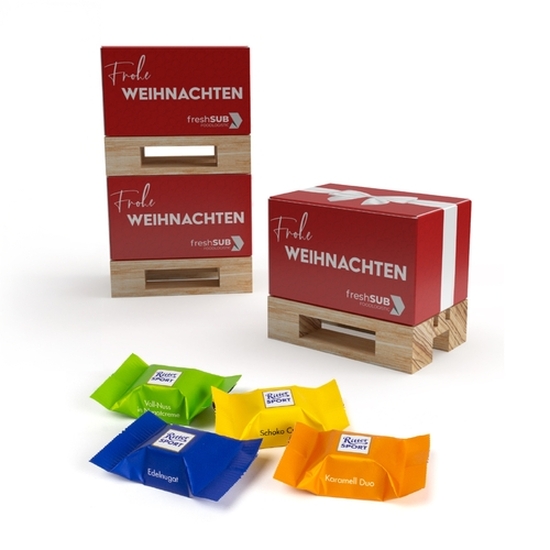 Geschenk Mini-Palette klein 16 g Ritter Sport: Voll-Nuss