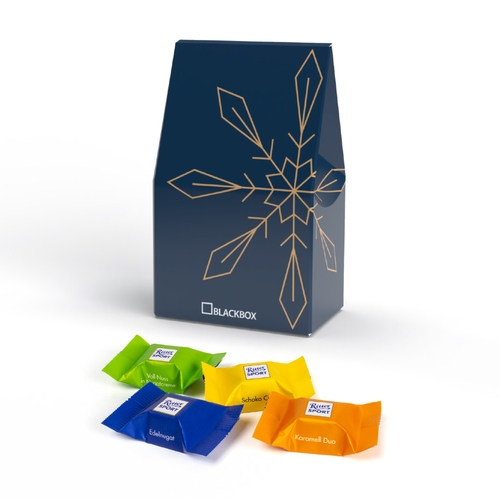 Standbodenkartonage klein 32 g Ritter Sport Schokowürfel