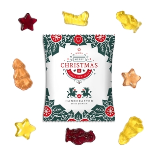 Fruchtgummi Vegan Weihnachtsedition 20 g  Standard-Folie weiß
