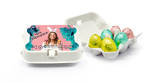 6er Schoko Ostereier 37,8 g Klett Ostereier Kartonage