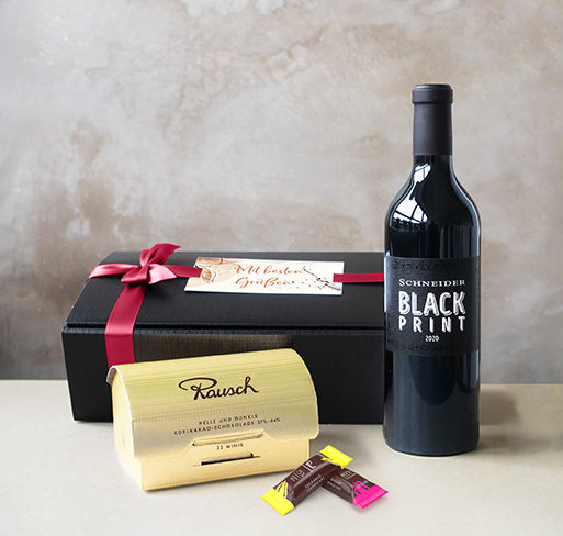 Geschenkset "Goldrausch" 964 g Black Print Rote Schleife