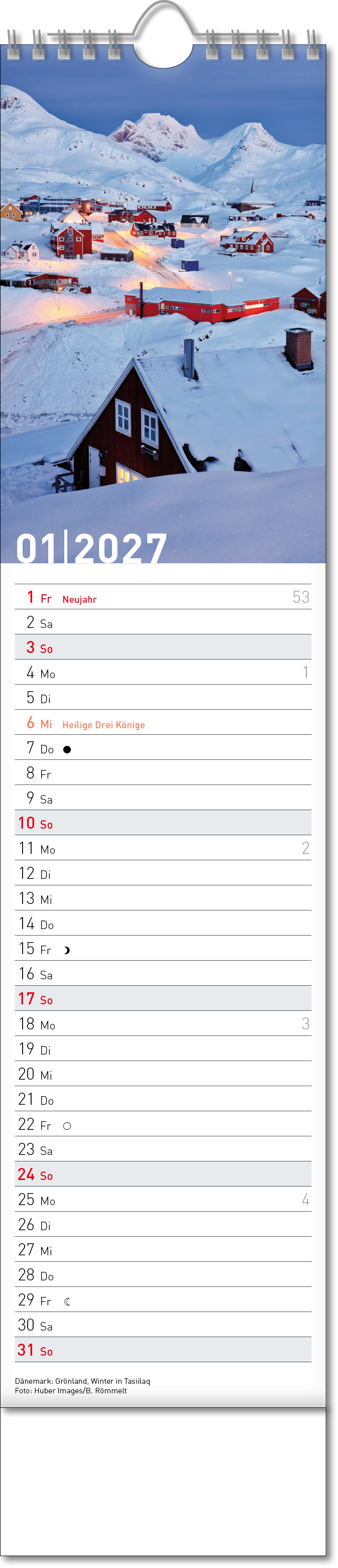 Bildstreifenkalender Reiseziele, Wire