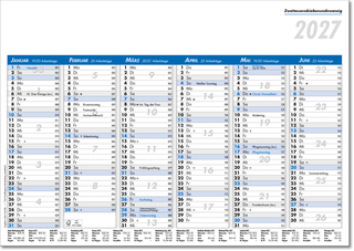 Tafelkalender A4, blau