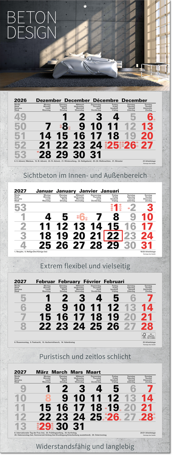 4-Monatsplaner Junior-4, grau