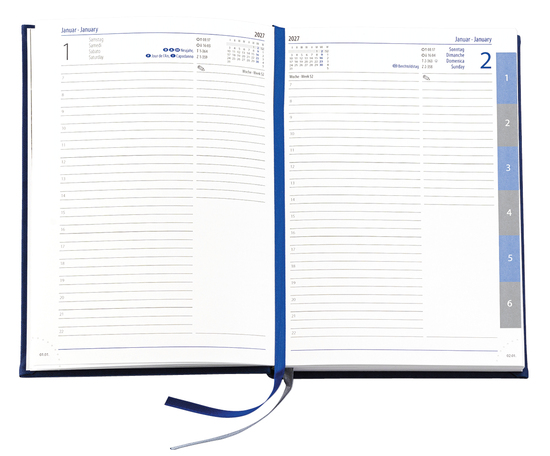 Buchkalender Daily Chefkalender Register INT, Magic burgund