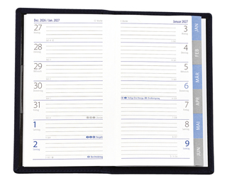 Taschenkalender Exquisit D Register + ABC, Slinky dunkelblau