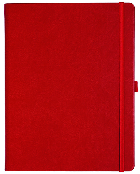 Notizbuch Style Large im Format 19x25cm, Inhalt kariert, Einband Slinky in der Farbe Scarlet