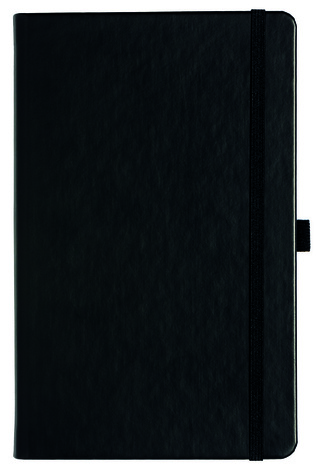 Notizbuch Style Medium im Format 13x21cm, Inhalt blanco, Einband Slinky in der Farbe Black.