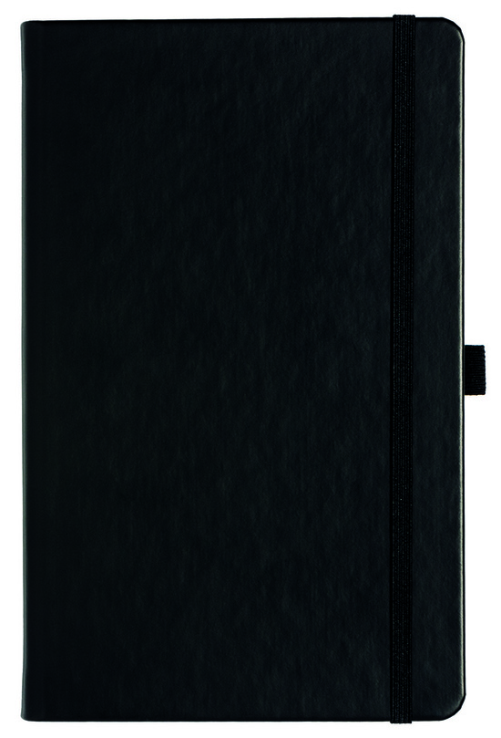 Notizbuch Style Medium im Format 13x21cm, Inhalt blanco, Einband Slinky in der Farbe Black.