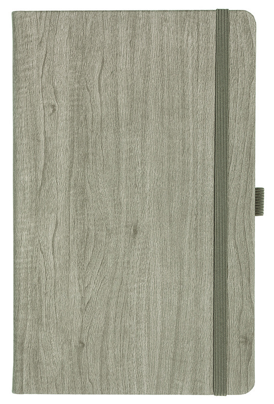 Notizbuch Style Medium im Format 13x21cm, Inhalt blanco, Einband Woody in der Farbe Sludge