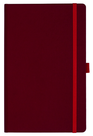 Notizbuch Style Medium im Format 13x21cm, Inhalt kariert, Einband Fancy in der Farbe Ruby Red