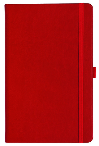 Notizbuch Style Medium im Format 13x21cm, Inhalt kariert, Einband Slinky in der Farbe Scarlet