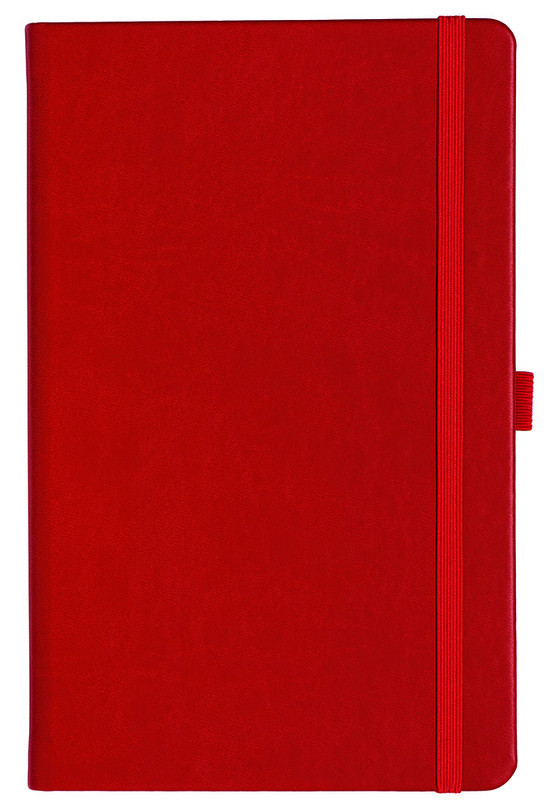 Notizbuch Style Medium im Format 13x21cm, Inhalt kariert, Einband Slinky in der Farbe Scarlet