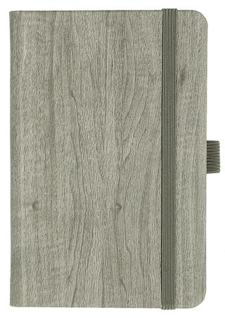 Notizbuch Style Small im Format 9x14cm, Inhalt kariert, Einband Woody in der Farbe Sludge
