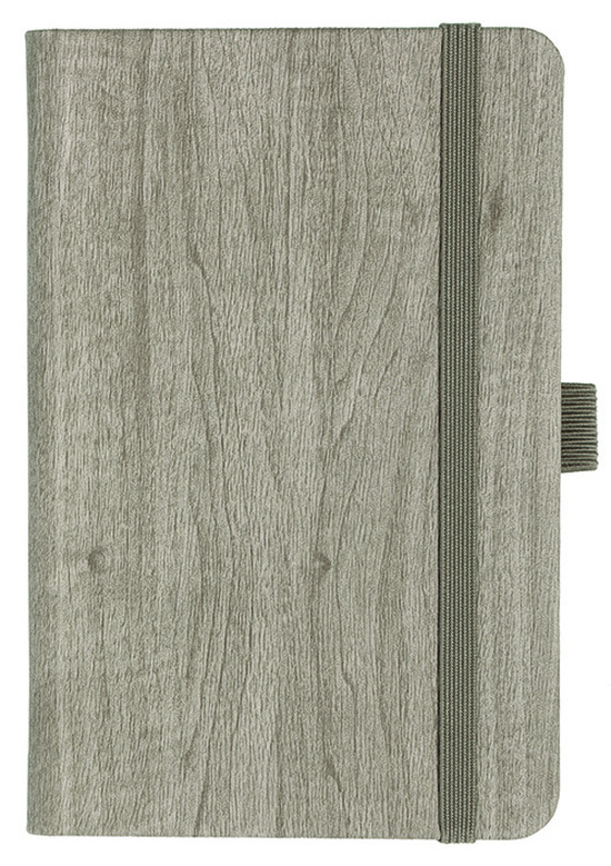 Notizbuch Style Small im Format 9x14cm, Inhalt kariert, Einband Woody in der Farbe Sludge