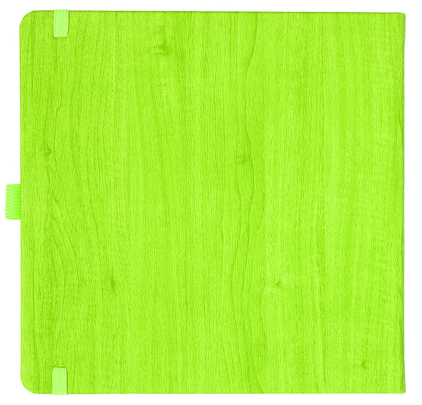 Notizbuch Style Square im Format 17,5x17,5cm, Inhalt blanco, Einband Woody in der Farbe Lime