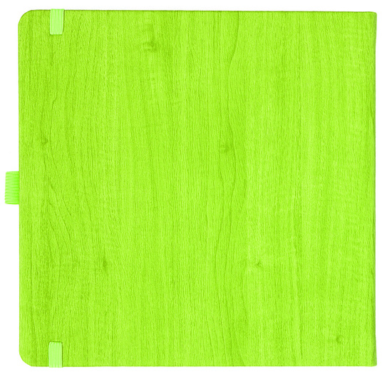 Notizbuch Style Square im Format 17,5x17,5cm, Inhalt blanco, Einband Woody in der Farbe Lime