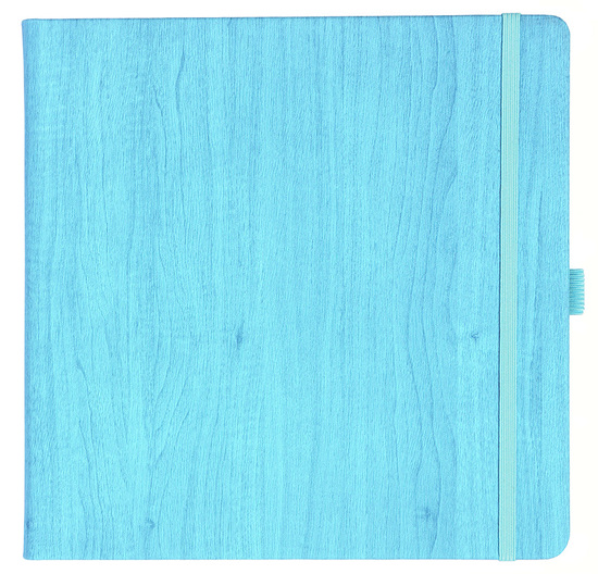 Notizbuch Style Square im Format 17,5x17,5cm, Inhalt blanco, Einband Woody in der Farbe Sky