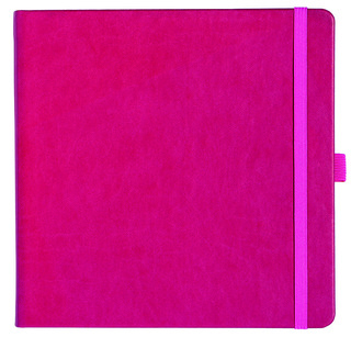 Notizbuch Style Square im Format 17,5x17,5cm, Inhalt kariert, Einband Slinky in der Farbe Pink