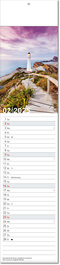 Kalender "Reiseziele" im Format 11 x 50 cm, mit Fälzel