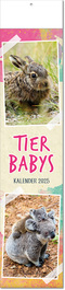 Kalender "Tierbabys" im Format 11 x 50 cm, mit Fälzel