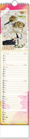 Kalender "Tierbabys" im Format 11 x 51 cm, mit Wire-O-Bindung und verlängerter Rückwand