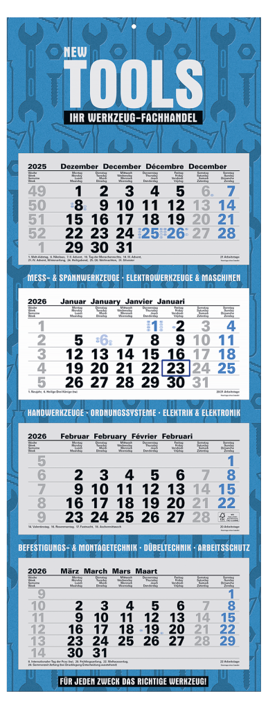 4-Monats-Kalender "Ocean-4"