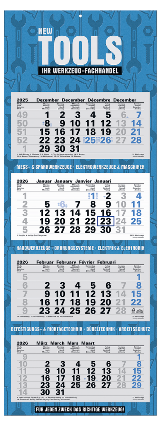 4-Monats-Kalender "Ocean-4"