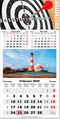 Drei-Monats-Kalender "Classic Bildplaner" im Format 30 x 60 cm, Datumsweiser umgelegt