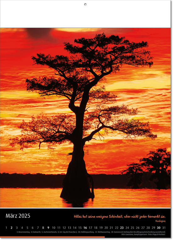 Kalender "Emotion" im Format 30,5 x 42,6 cm, mit Fälzel