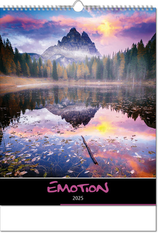 Kalender "Emotion" im Format 30,5 x 43,6 cm, mit Wire-O-Bindung und verlängerter Rückwand